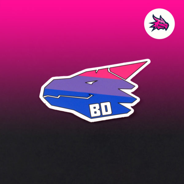 bisexual flag bad dragon sticker logo