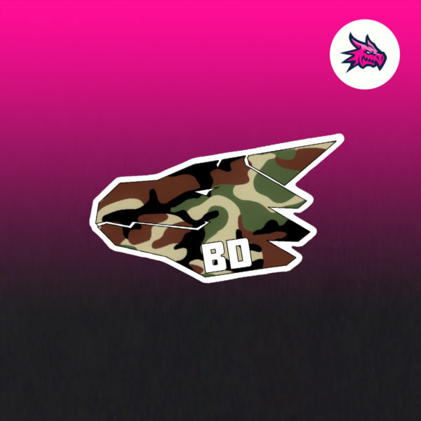 army camo bad dragon logo sticker