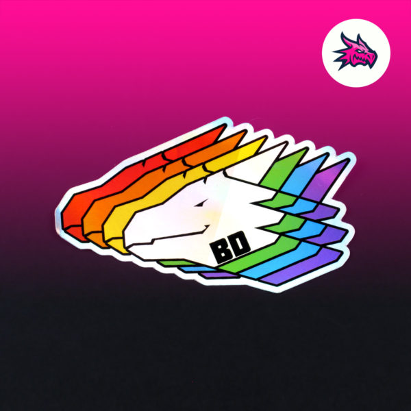 bad dragon pride shiny metallic sticker
