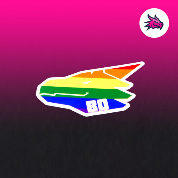 bad dragon pride rainbow flag sticker