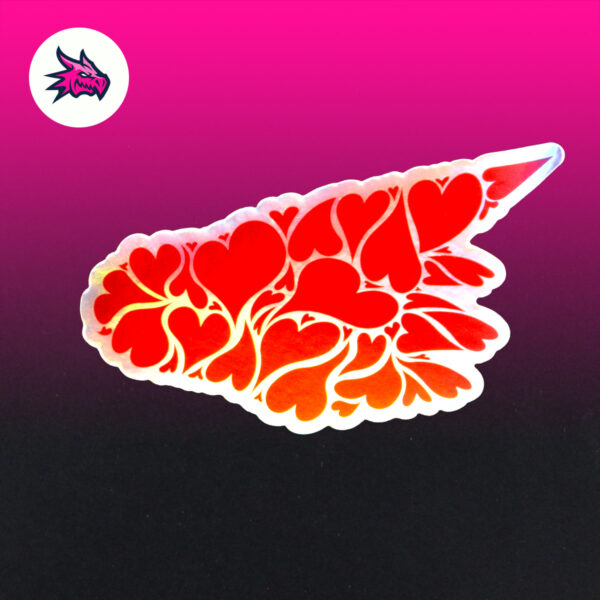valentine day love hearts bad dragon logo design sticker