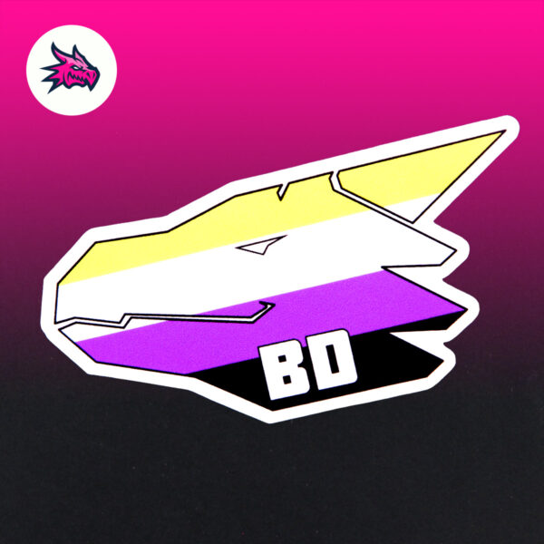 non binary pride logo baddragon sticker